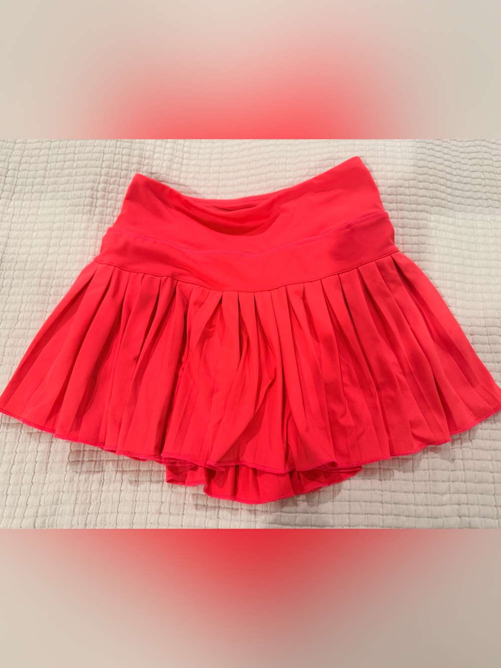 Bright Coral Pleated Athletic Skort- Gianni Bini